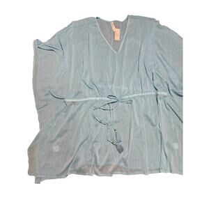 Lane Bryant Cover Up Top Size 30/32 Turquoise 99 Poly/1 Metallic NWT